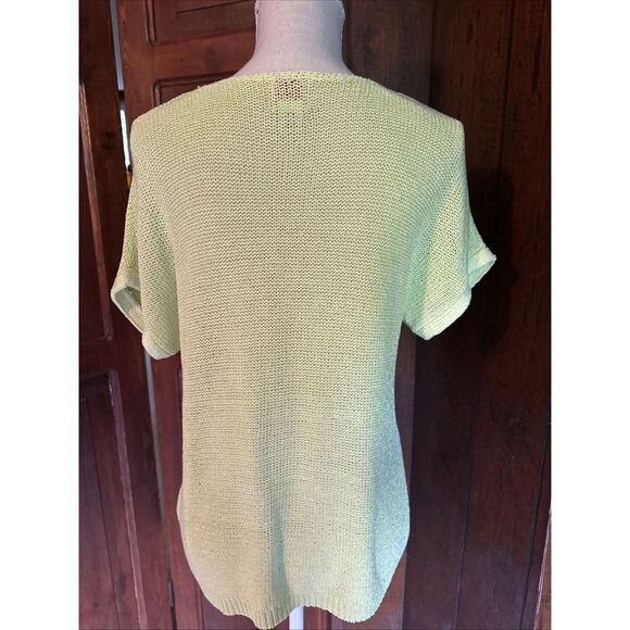 Womens Ruby Rd Pullover Sweater Knitted Top Lime Green Large CUTE! Sequins - Picture 5 of 6